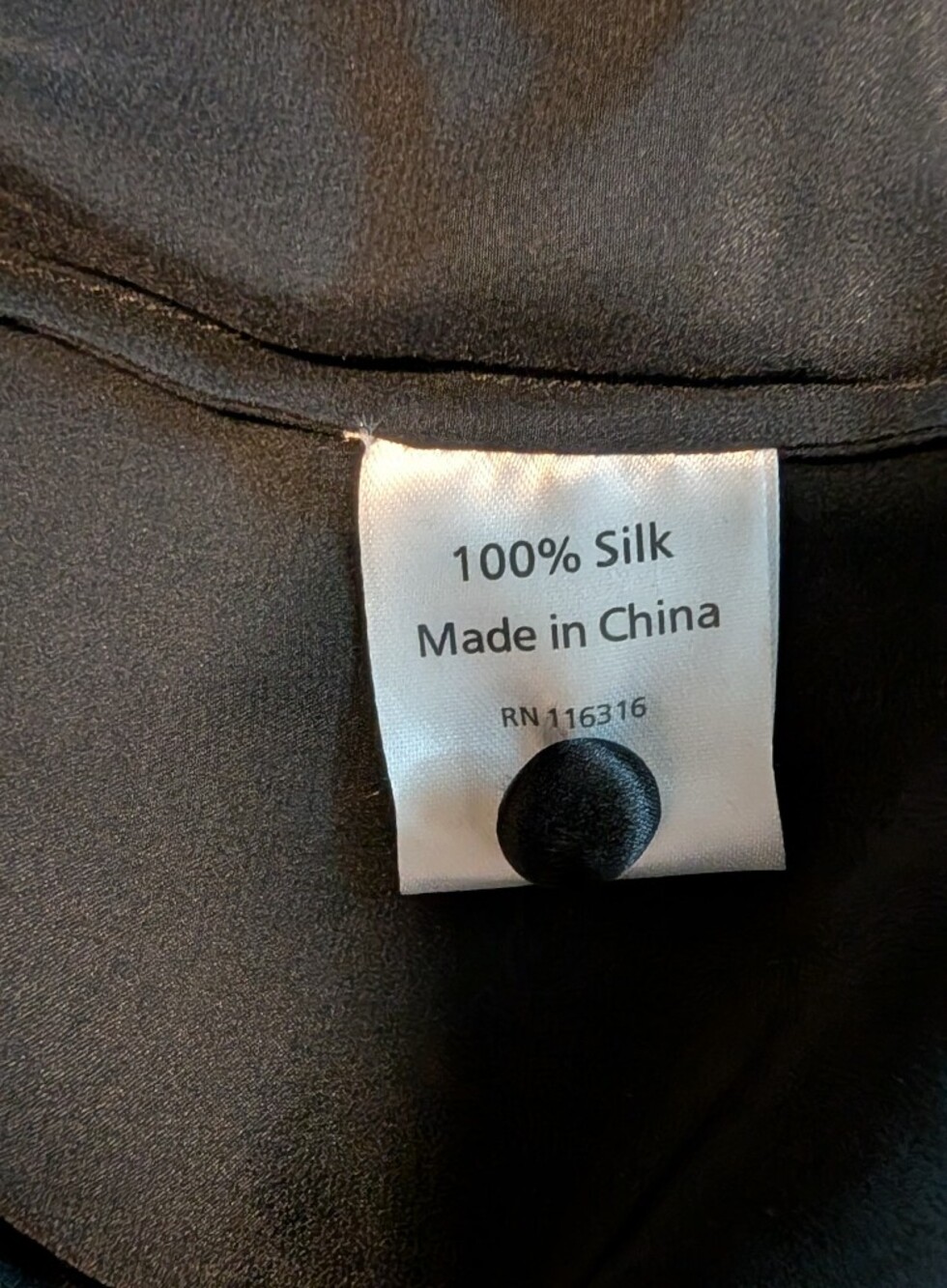 Texere Silk Hand Painted 100% Silk Black Pajama Set Shirt & Pants Medium - Picture 8 of 9